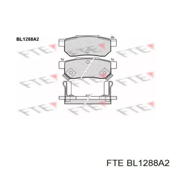 BL1288A2 FTE колодки тормозные задние дисковые