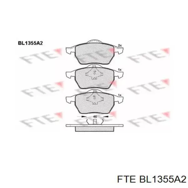 BL1355A2 FTE колодки тормозные передние дисковые