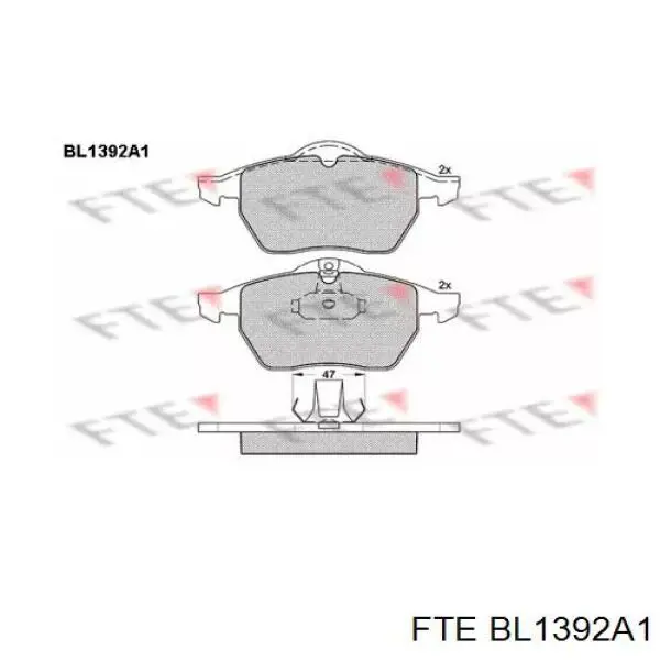 BL1392A1 FTE колодки тормозные передние дисковые