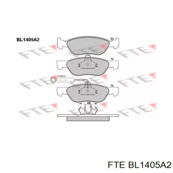 BL1405A2 FTE колодки тормозные передние дисковые