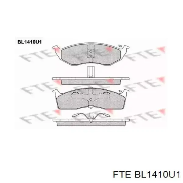 BL1410U1 FTE колодки тормозные передние дисковые