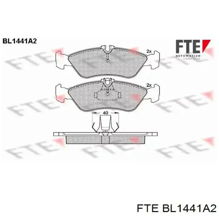 Задние тормозные колодки BL1441A2 FTE