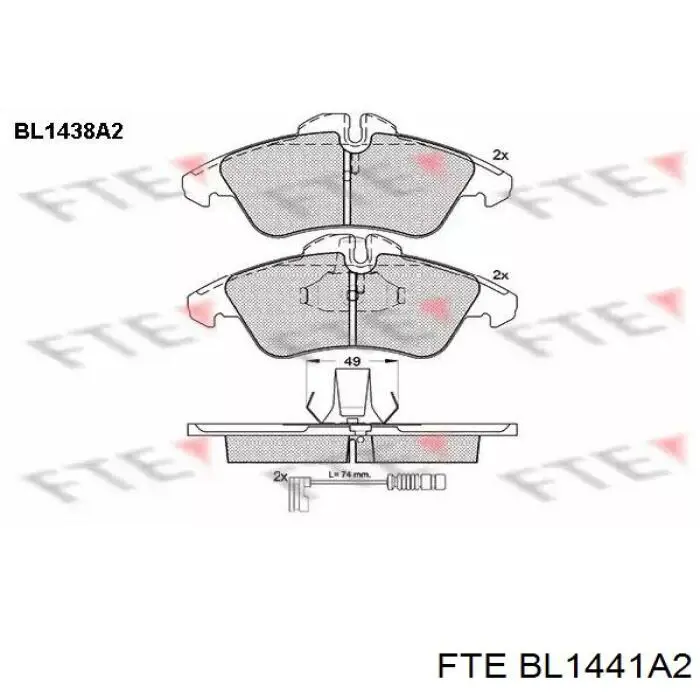 Купить BL1441A2 FTE Колодки тормозные задние, дисковые