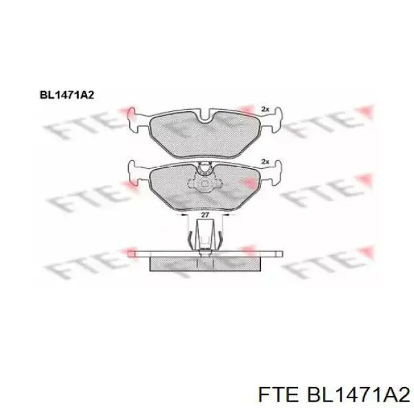 BL1471A2 FTE колодки тормозные задние дисковые