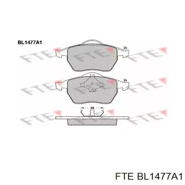 BL1477A1 FTE колодки тормозные передние дисковые