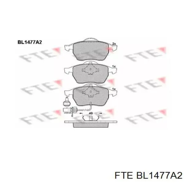 BL1477A2 FTE колодки тормозные передние дисковые