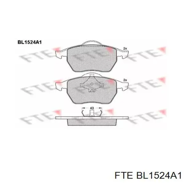 BL1524A1 FTE колодки тормозные передние дисковые