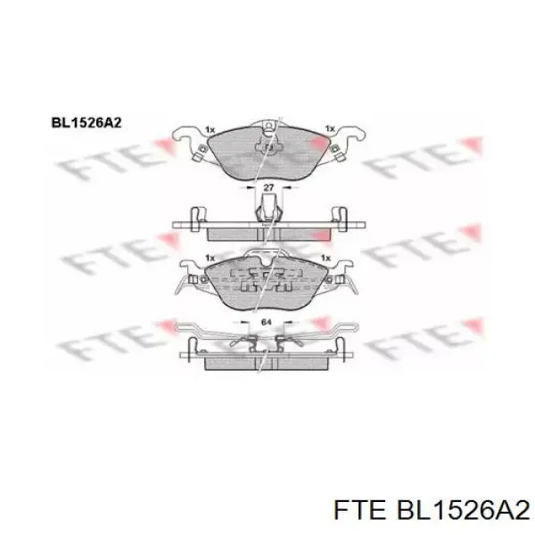 Передние тормозные колодки BL1526A2 FTE
