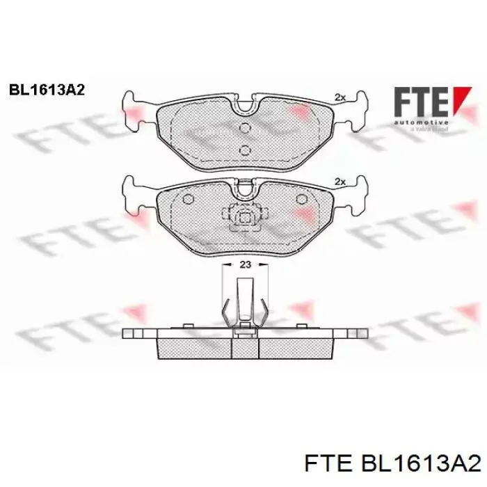 BL1613A2 FTE колодки тормозные задние дисковые