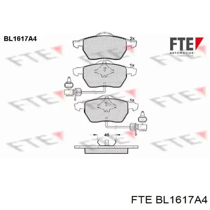 Колодки тормозные передние дисковые FTE BL1617A4