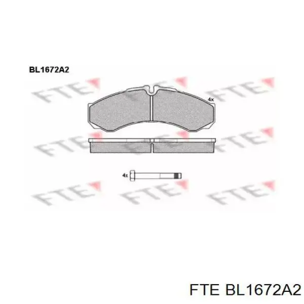 BL1672A2 FTE колодки тормозные задние дисковые