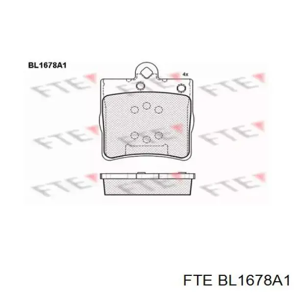 BL1678A1 FTE колодки тормозные задние дисковые