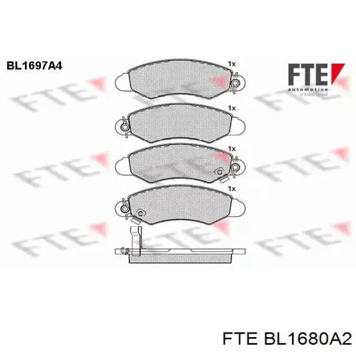 Передние тормозные колодки BL1680A2 FTE
