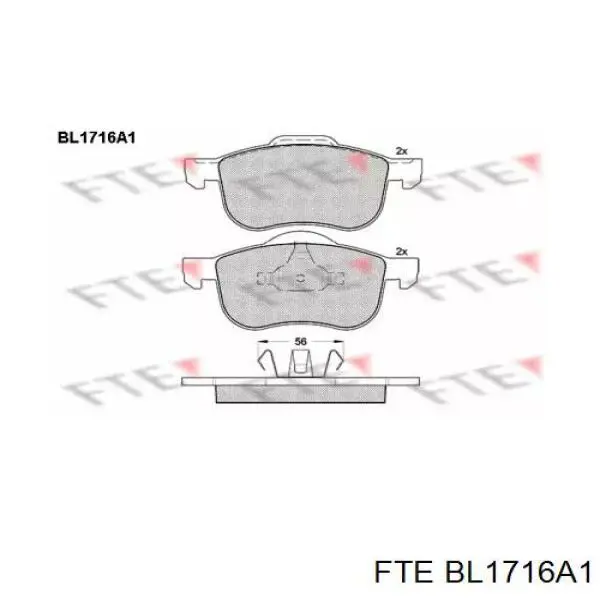 BL1716A1 FTE колодки тормозные передние дисковые