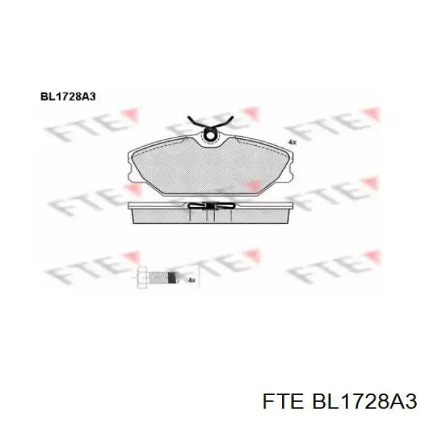 BL1728A3 FTE колодки тормозные передние дисковые
