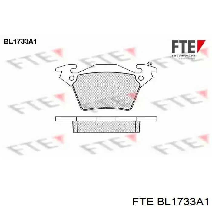 BL1733A1 FTE колодки тормозные задние дисковые