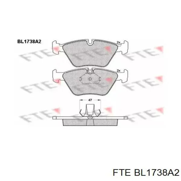 BL1738A2 FTE колодки тормозные передние дисковые