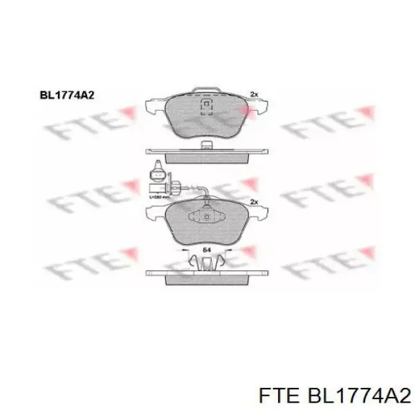 BL1774A2 FTE колодки тормозные передние дисковые