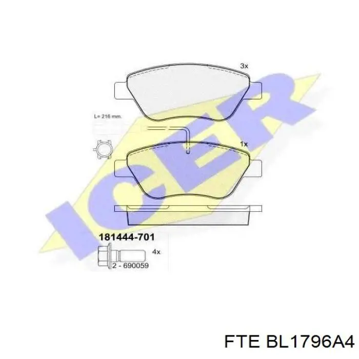 Тормозные колодки FTE BL1796A4