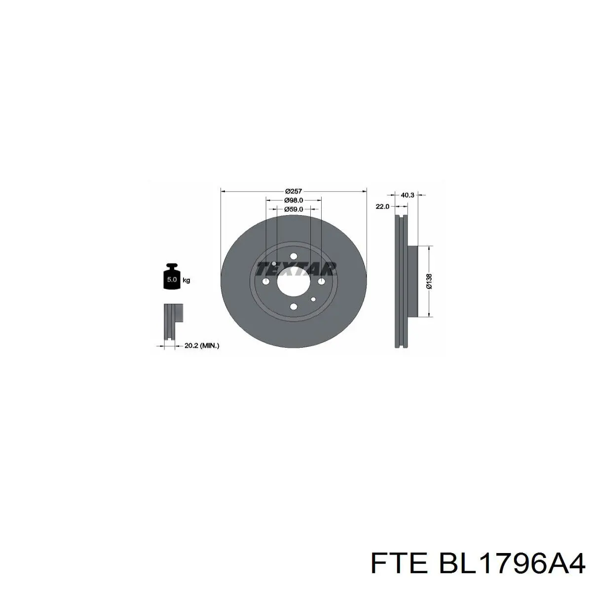 Передние тормозные колодки BL1796A4 FTE