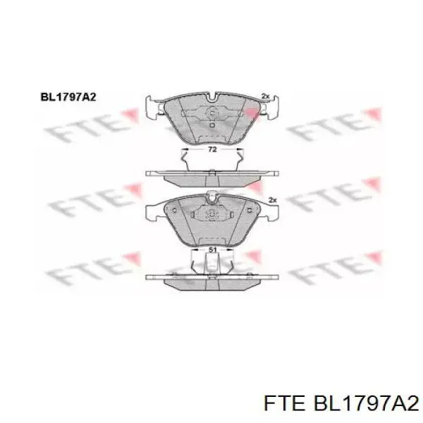 BL1797A2 FTE колодки тормозные передние дисковые