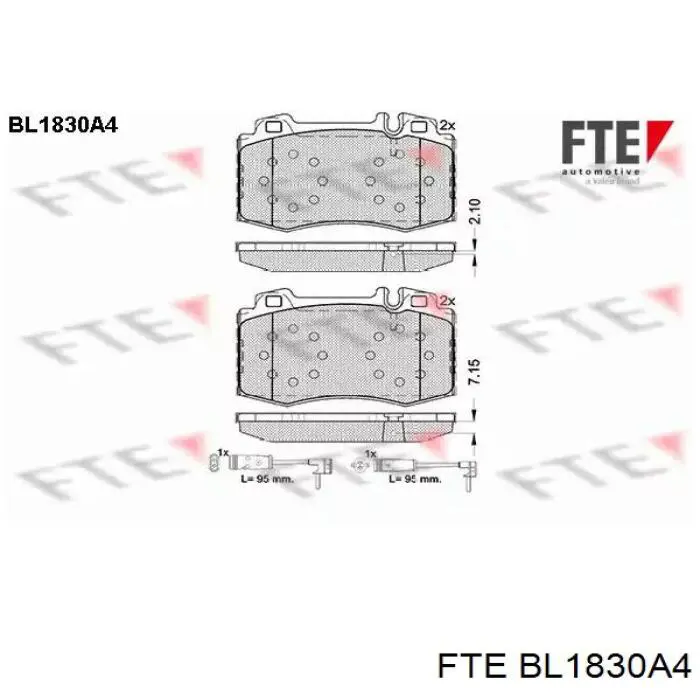 Передние тормозные колодки BL1830A4 FTE