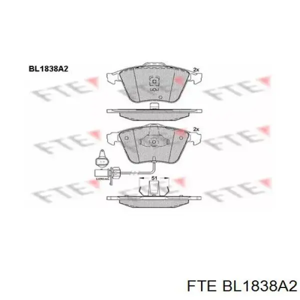 BL1838A2 FTE колодки тормозные передние дисковые