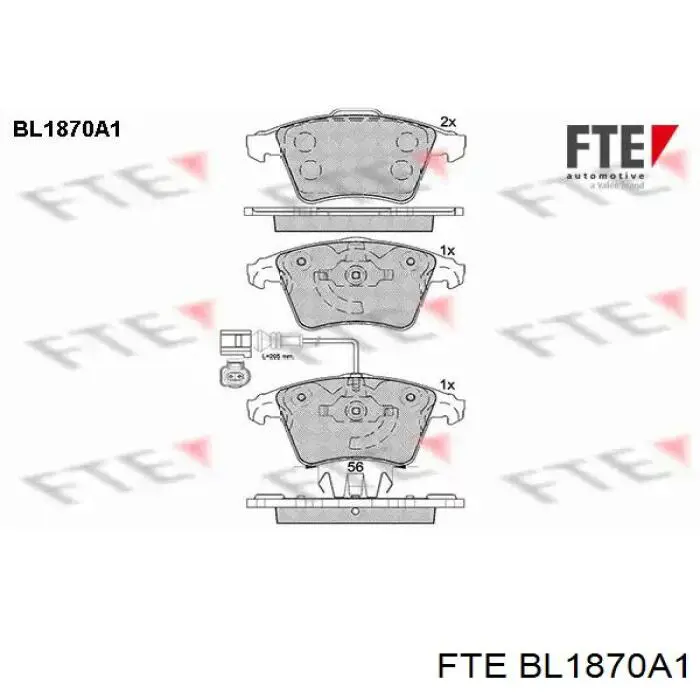 Колодки тормозные передние дисковые FTE BL1870A1