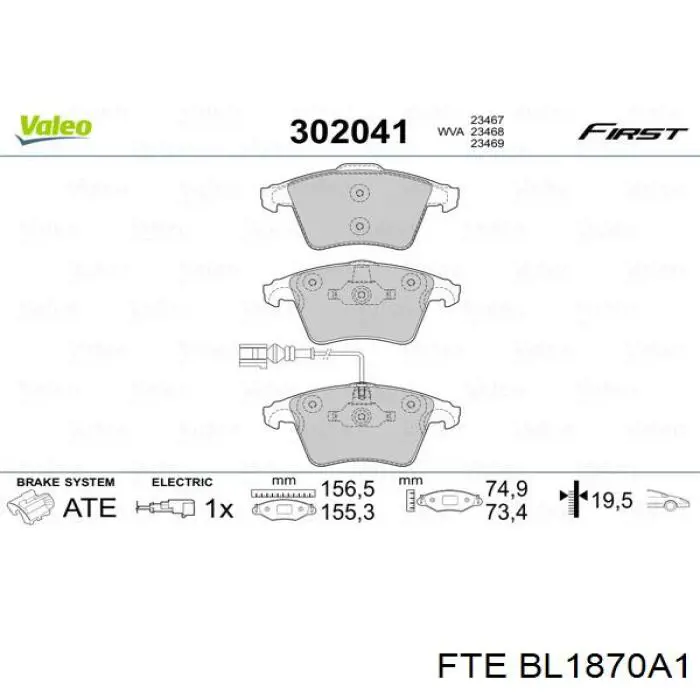 Купить BL1870A1 FTE Колодки тормозные