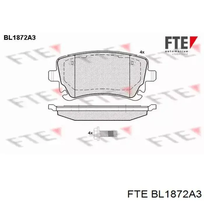 BL1872A3 FTE колодки тормозные задние дисковые