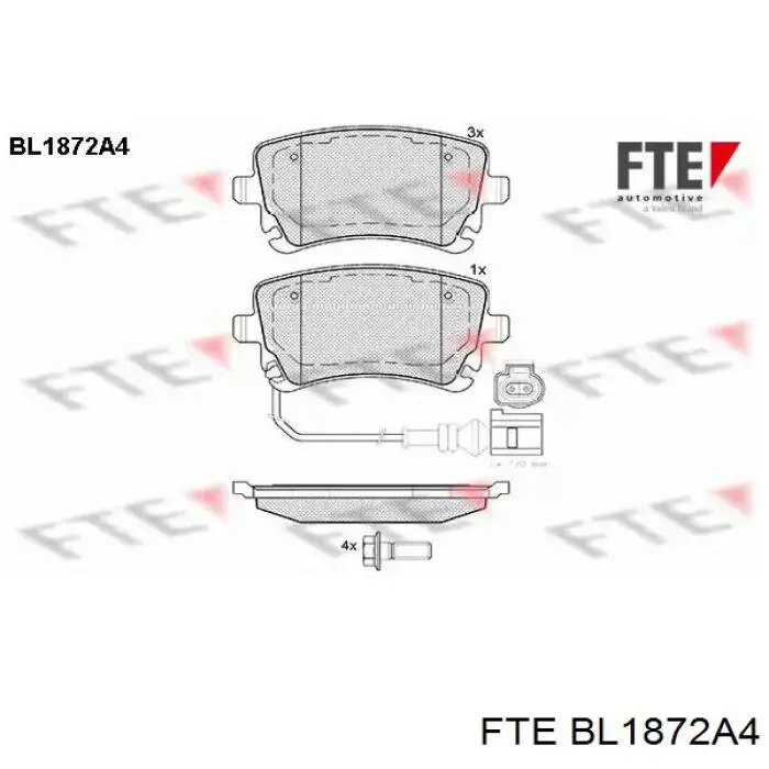BL1872A4 FTE колодки тормозные задние дисковые