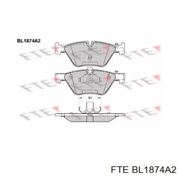BL1874A2 FTE колодки тормозные передние дисковые