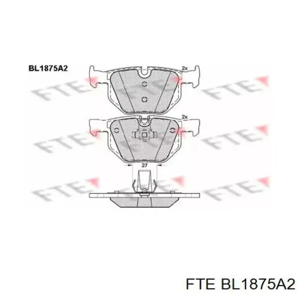 BL1875A2 FTE колодки тормозные задние дисковые