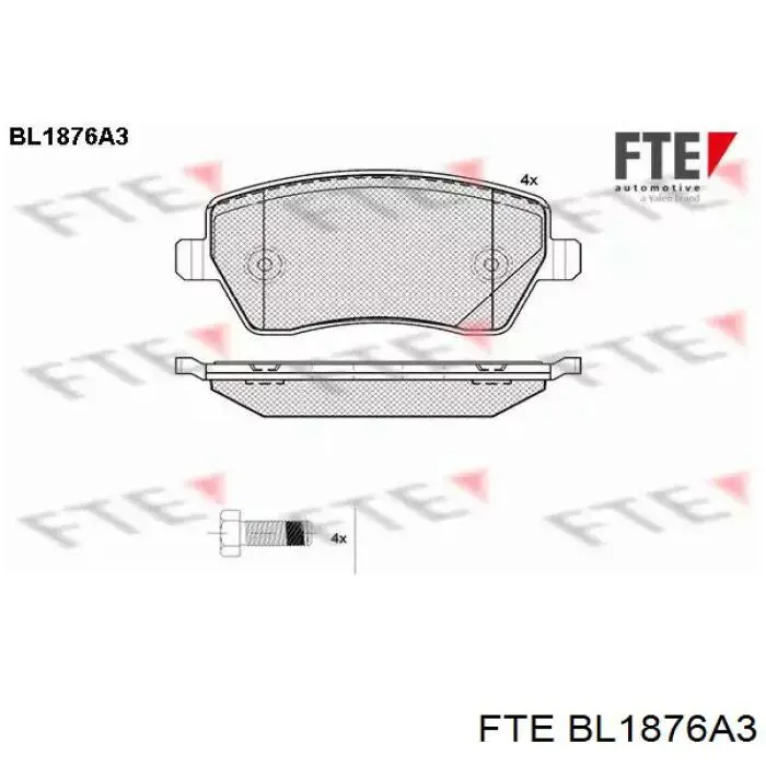 Колодки тормозные передние дисковые FTE BL1876A3