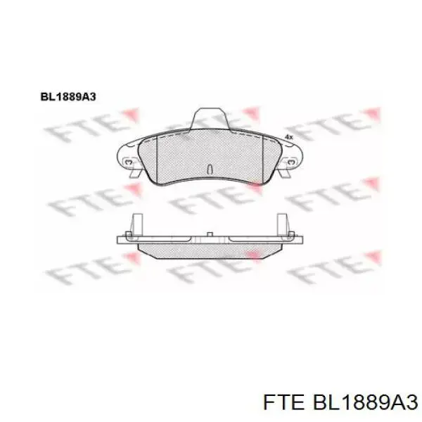 BL1889A3 FTE колодки тормозные задние дисковые