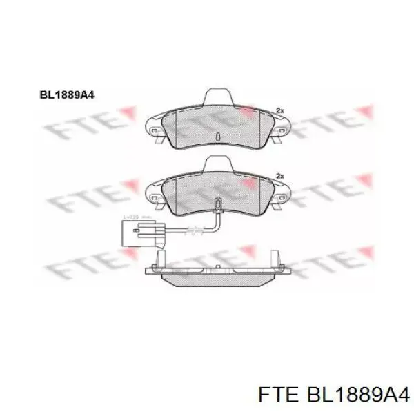 BL1889A4 FTE колодки тормозные задние дисковые