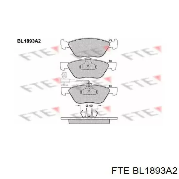 BL1893A2 FTE колодки тормозные передние дисковые