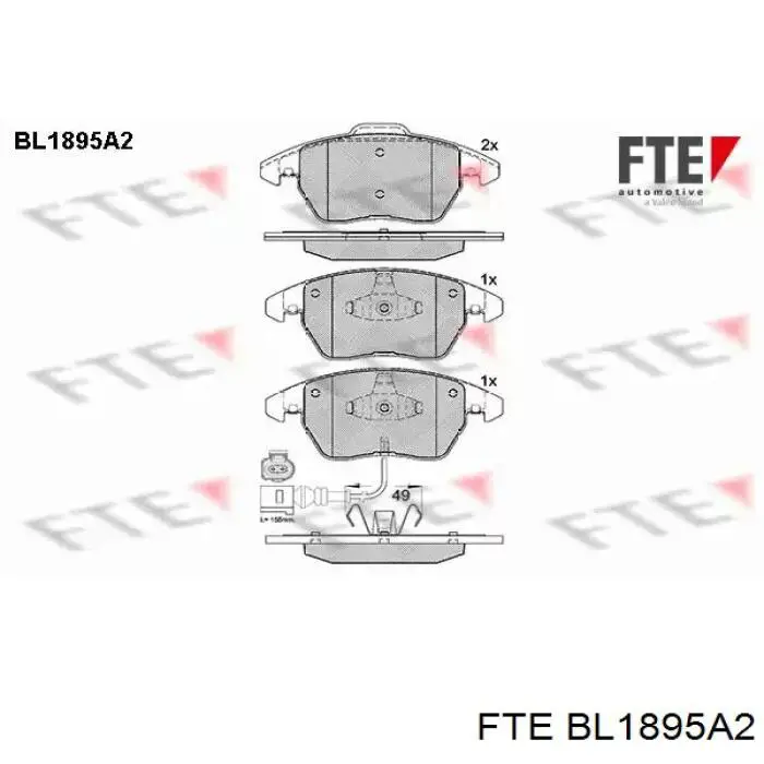 BL1895A2 FTE колодки тормозные передние дисковые