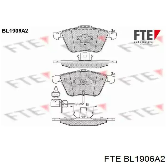 Колодки тормозные передние дисковые FTE BL1906A2