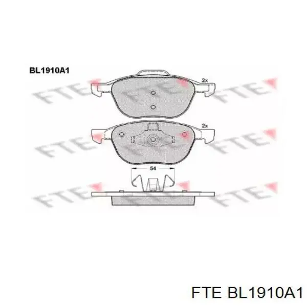 BL1910A1 FTE колодки тормозные передние дисковые