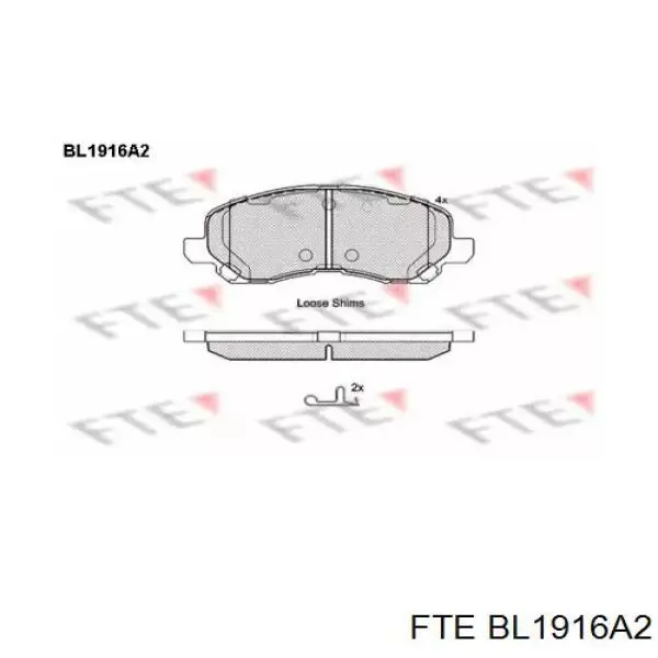 BL1916A2 FTE колодки тормозные передние дисковые