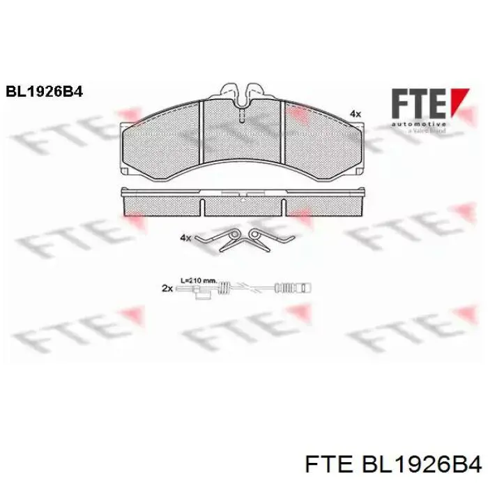 Колодки тормозные передние дисковые FTE BL1926B4