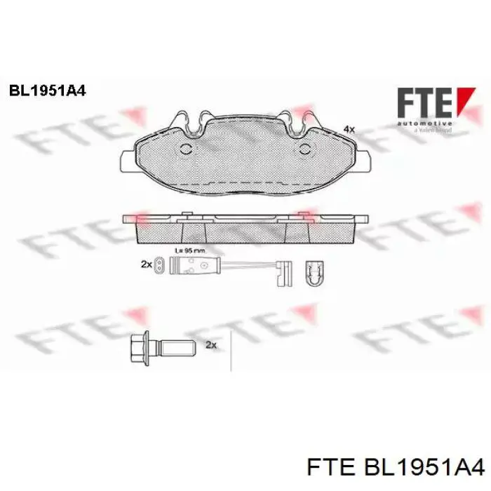 Колодки тормозные передние дисковые FTE BL1951A4