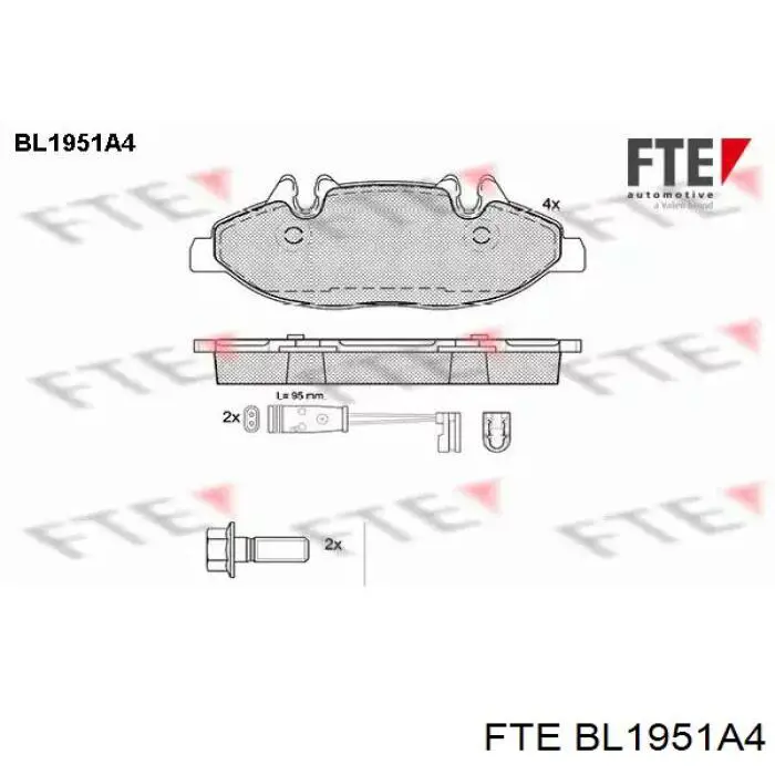 Передние тормозные колодки BL1951A4 FTE