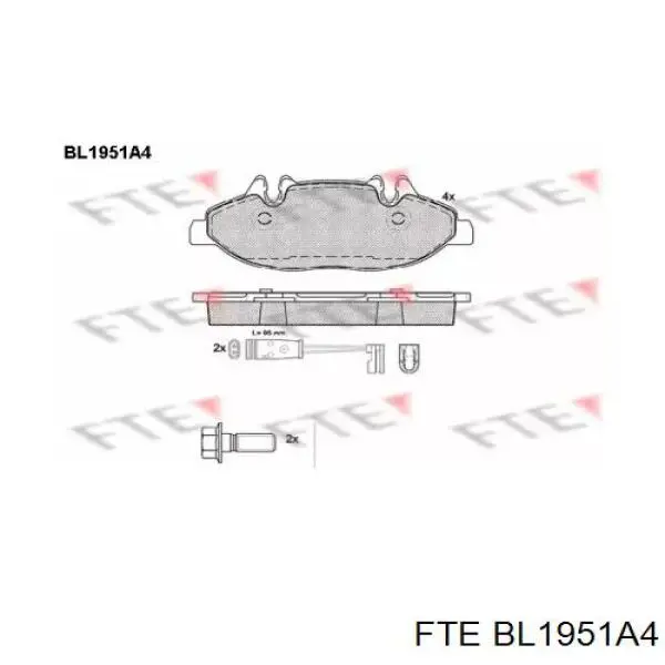 Купить BL1951A4 FTE Колодки тормозные