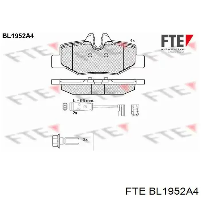 BL1952A4 FTE колодки тормозные задние дисковые