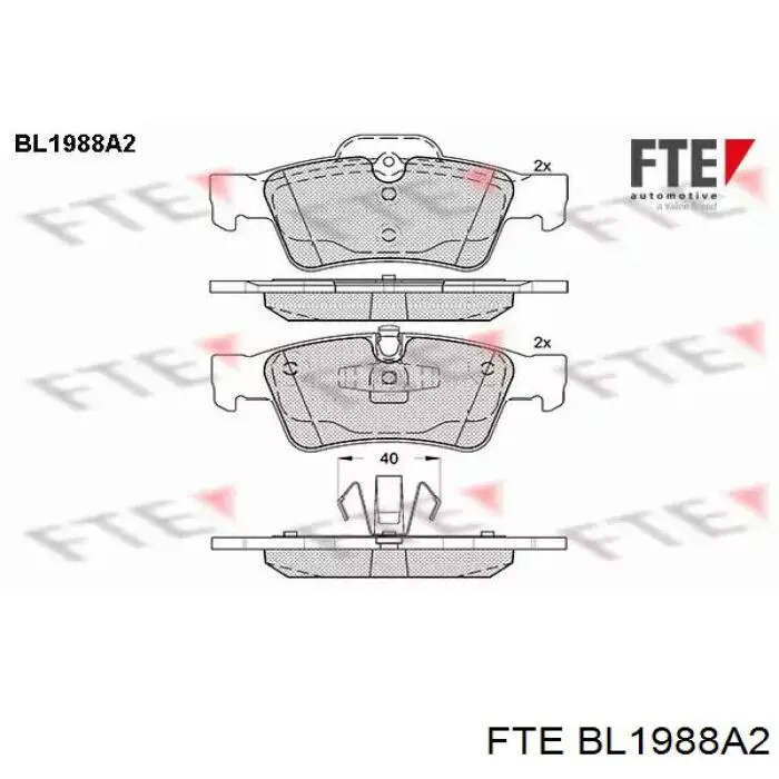 BL1988A2 FTE колодки тормозные задние дисковые