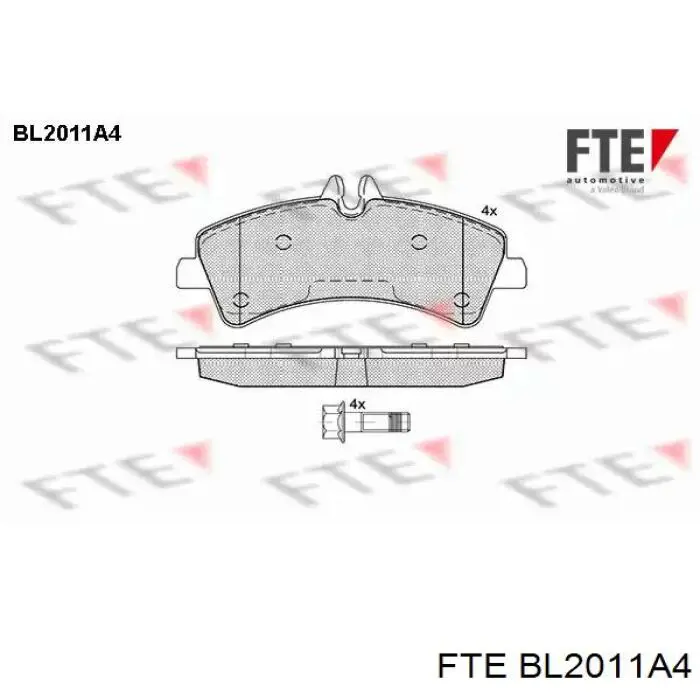 BL2011A4 FTE колодки тормозные задние дисковые