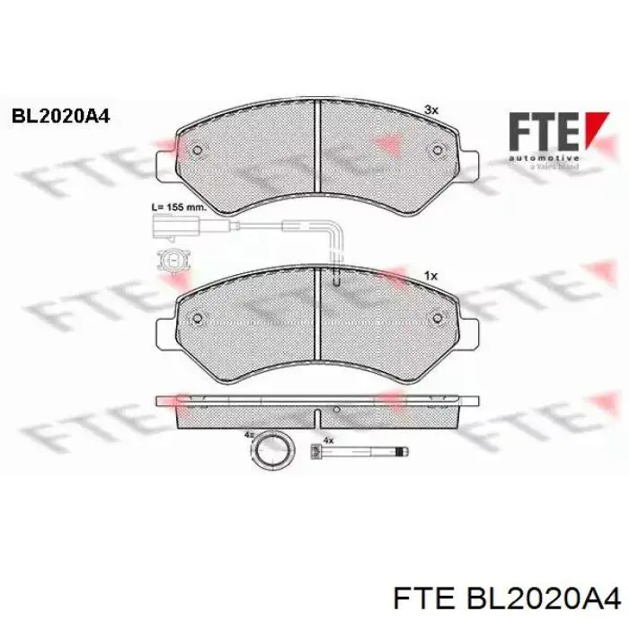 BL2020A4 FTE колодки тормозные передние дисковые