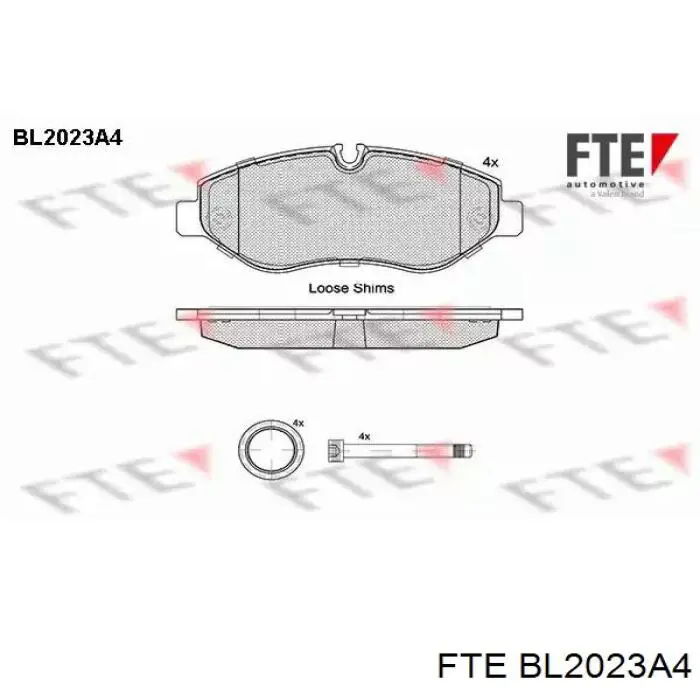 Передние тормозные колодки BL2023A4 FTE